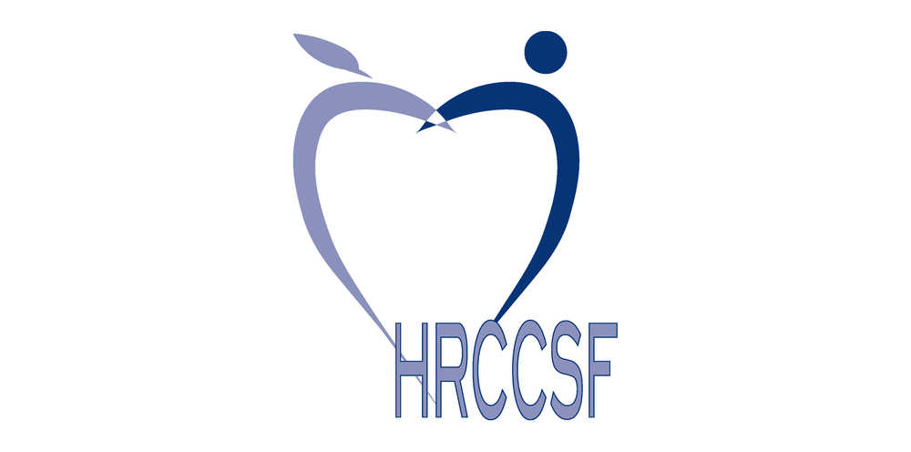 Herkimer Region College and Career Scholarship Foundation logo resembling two people forming a heart with the abbreviation letters HRCCSF
