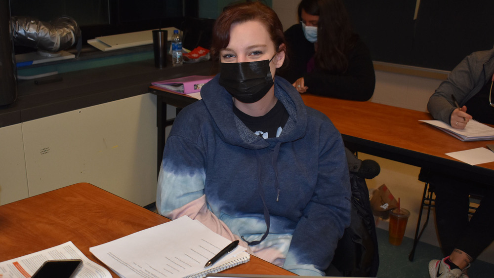 Adult LPN student Chelsea Hinkle in class