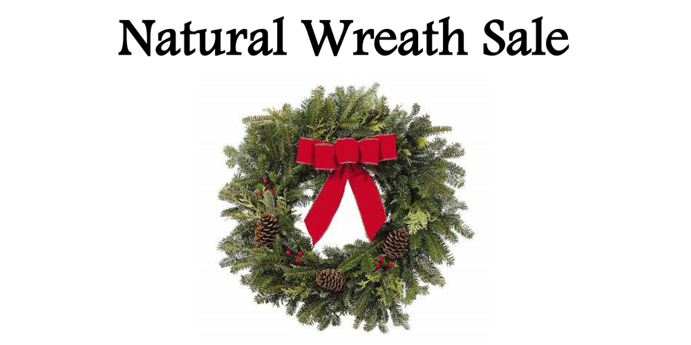 Natural Wreath Sale with an image of a wreath