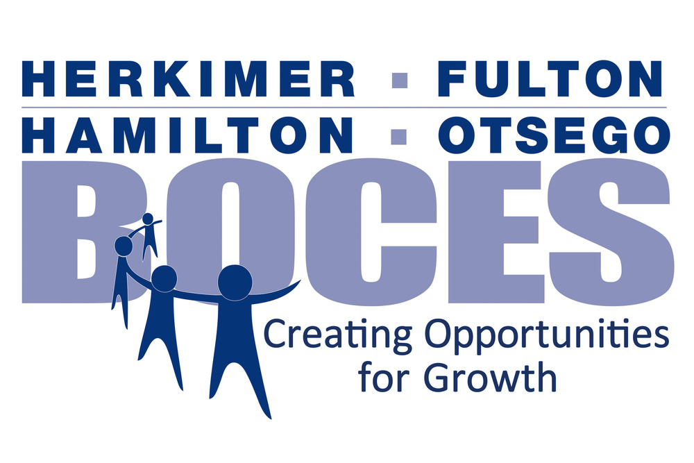 Herkimer BOCES logo in two shades of blue and the slogan creating opportunities for growth