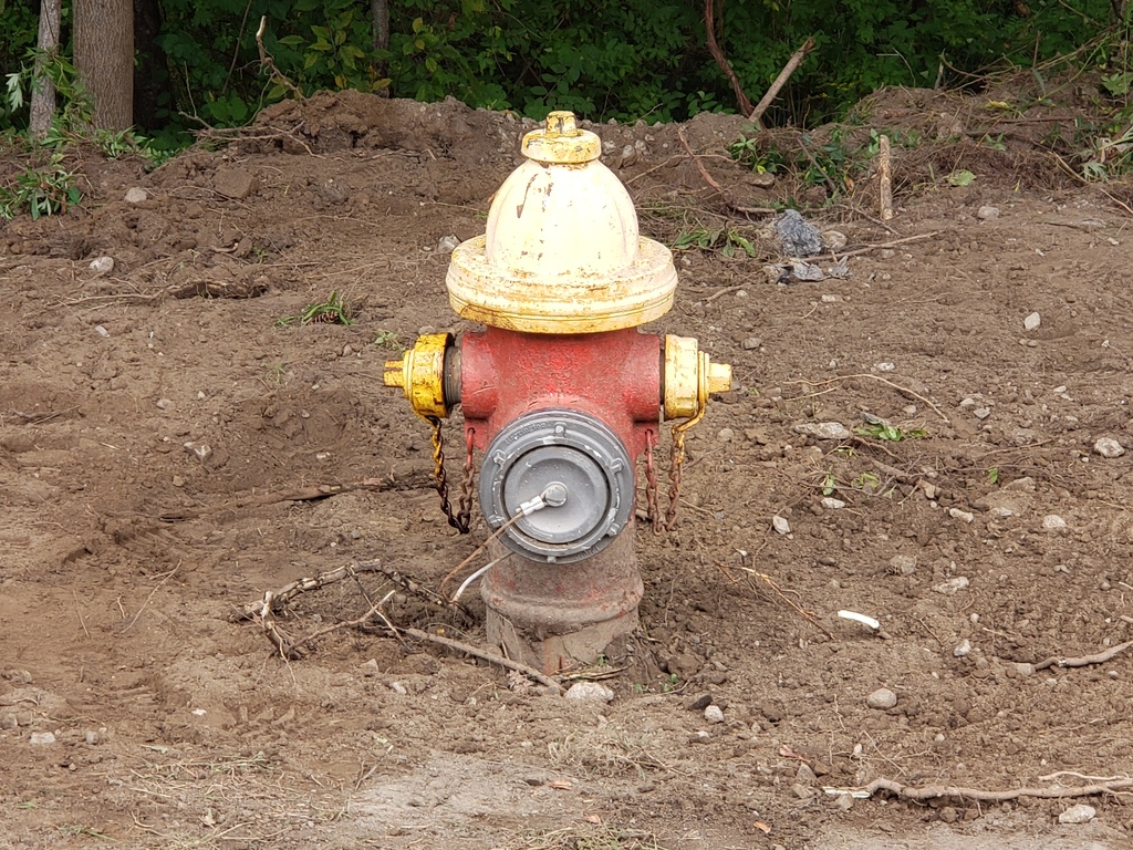 Hydrant after grading was done before it was painted
