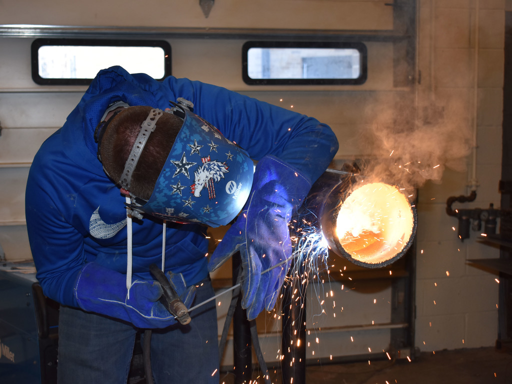 Welding students works