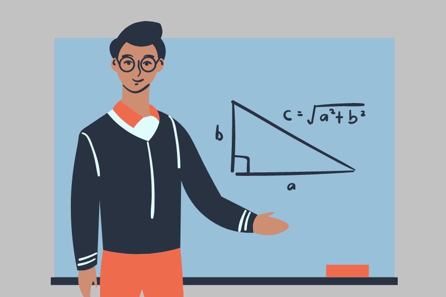 Illustration of a math teacher 