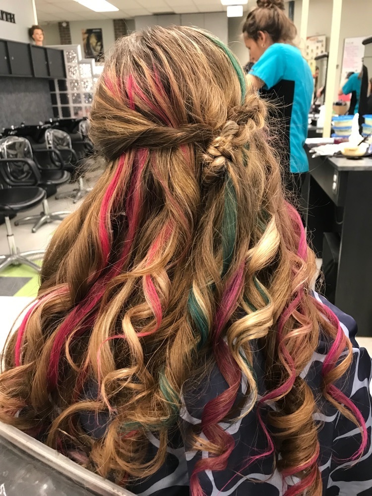 laced colors into large ringlets