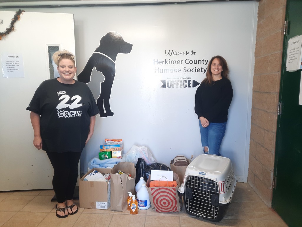 Cheri and Dina donating items at the Humane Society