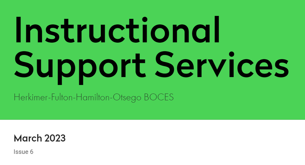 Instructional Support Services March 2023 Newsletter Issue