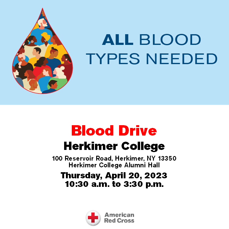 Red Cross Blood Drive April 20 at Herkimer College image