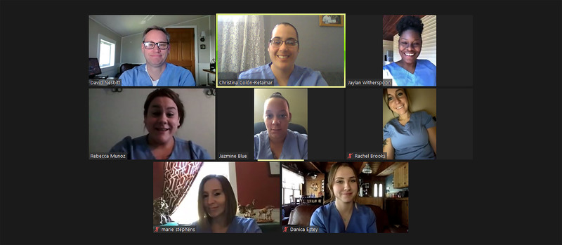 Screenshot of a Zoom call with LPN part-time day students