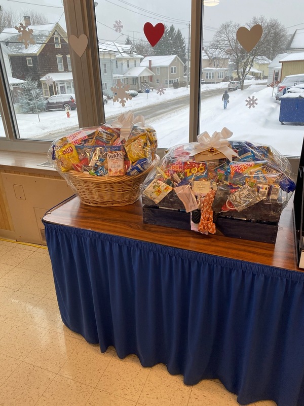 Goodie baskets out for staff in the Little Falls Hospital