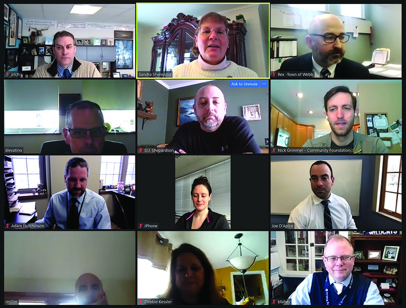 Superintendents and others meeting with Christina Cain on Zoom meeting