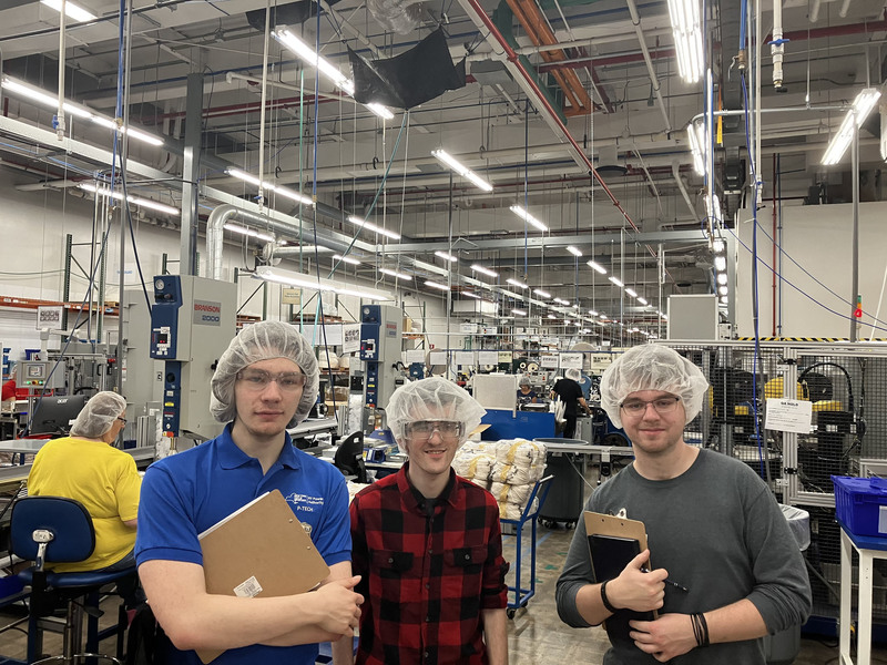 Three VP-TECH interns in ConMed factory